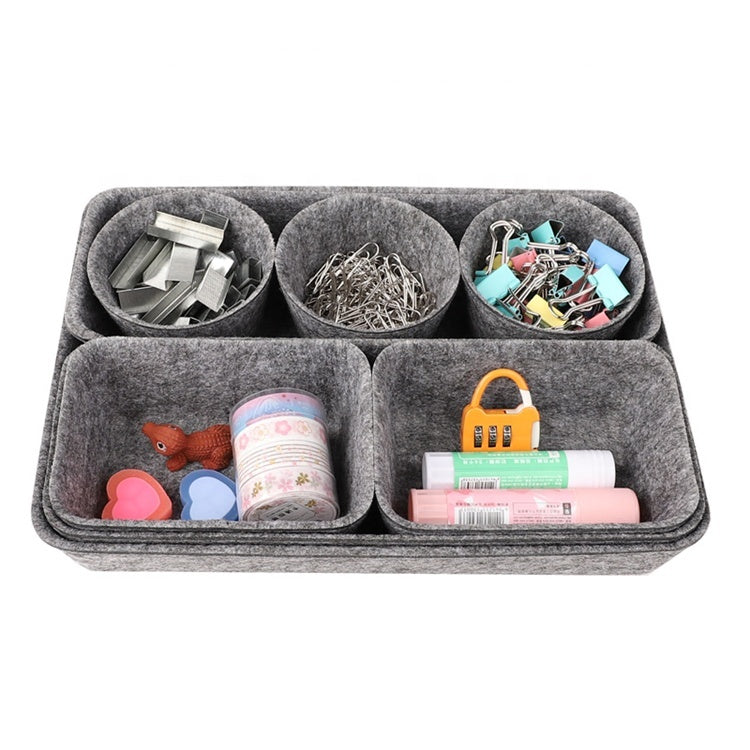 Pack Of 8 Square Felt Office Drawer Organizers Storage