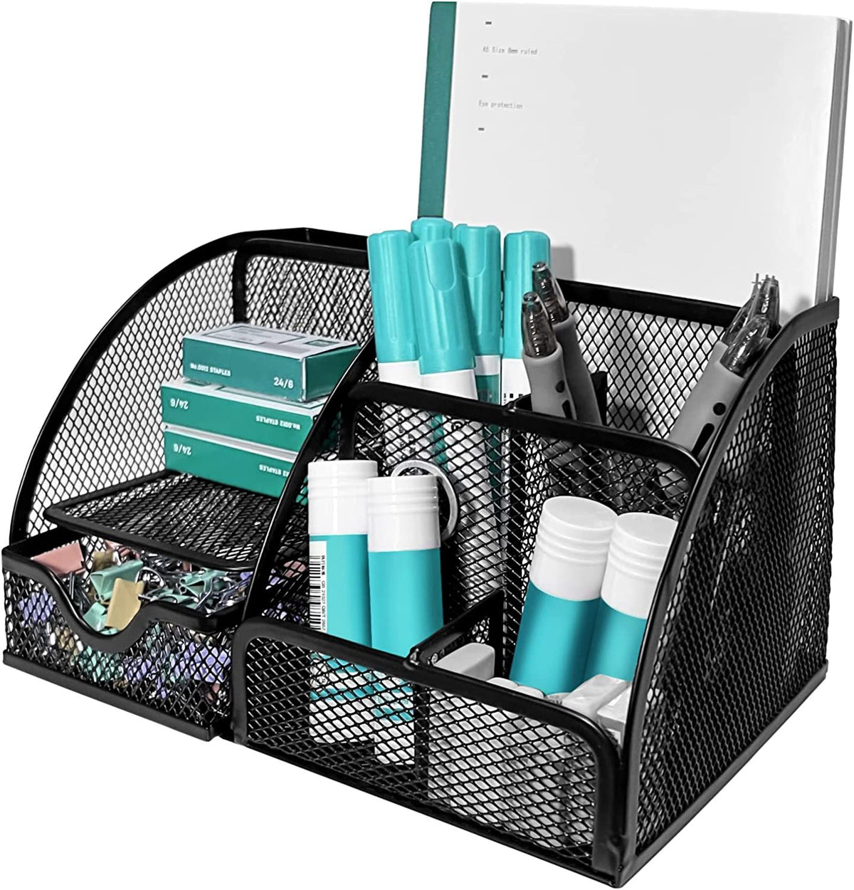 Office Supplies Holder Mesh Desk Desktop Organizer With Drawer